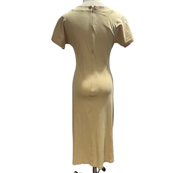 Paco Rabanne Vintage Yellow Stretch Short Sleeves Midi Dress 90’s Sz 9AR/6-8 - Picture 5 of 16